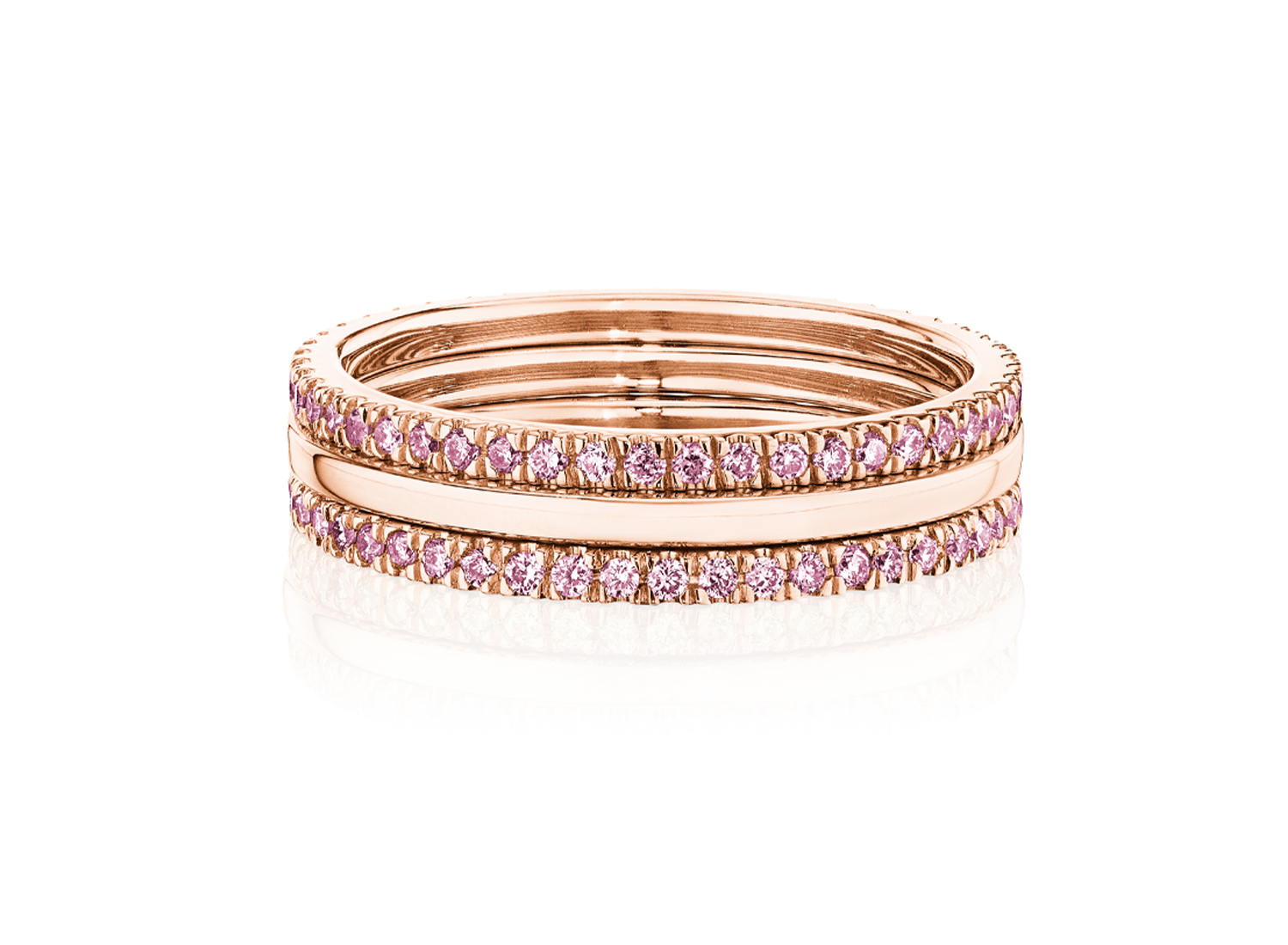 18K Yellow Pink White Gold Diamond Idylle Blossom Stackable Ring 7