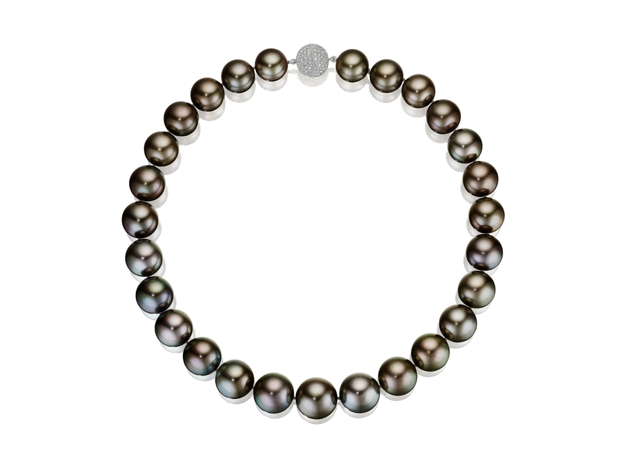 16" Long Silver Tahitian South Sea Cultured Pearl Necklace